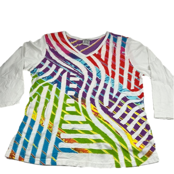 Parsley & Sage Colourful Long Sleeve  Top - Picture 1 of 10